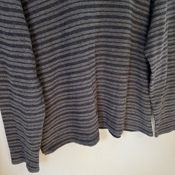 Vince Men’s Long Sleeve 100% Cotton Gray Striped Preppy Polo Pullover Sz XL - Picture 5 of 11